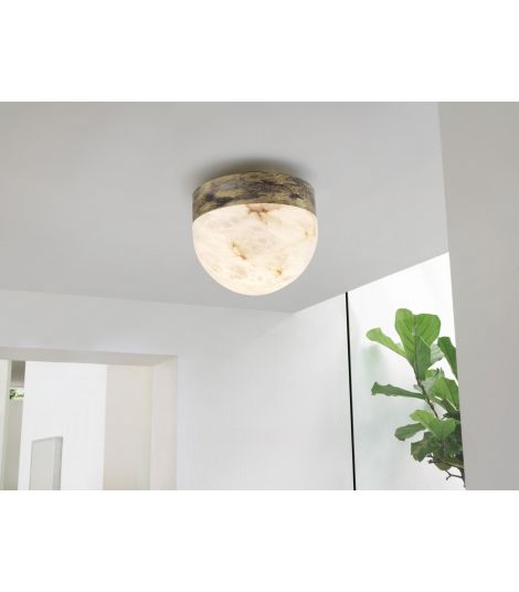 Lucid Dome Alabaster Hallway Ceiling Light Fixture