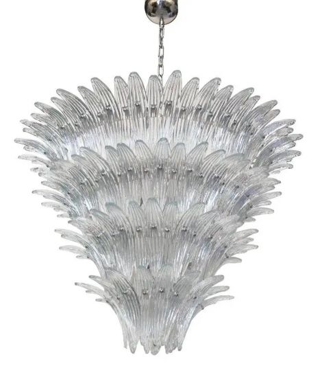 Barovier-style Murano glass palm Tiered Palmette chandelier