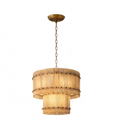 San Marco Alabaster Round Tiered Chandelier 22"