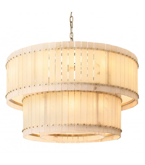 San Marco Alabaster Round Tiered Chandelier 48"