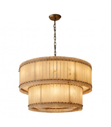San Marco Alabaster Round Tiered Chandelier 48"