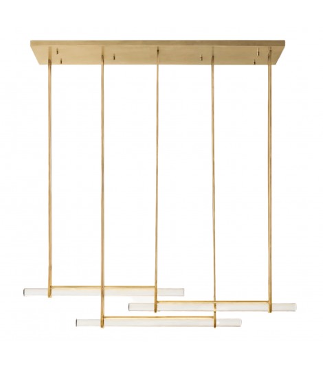 Audubon K9 Crystal Triple Bar Linear Chandelier