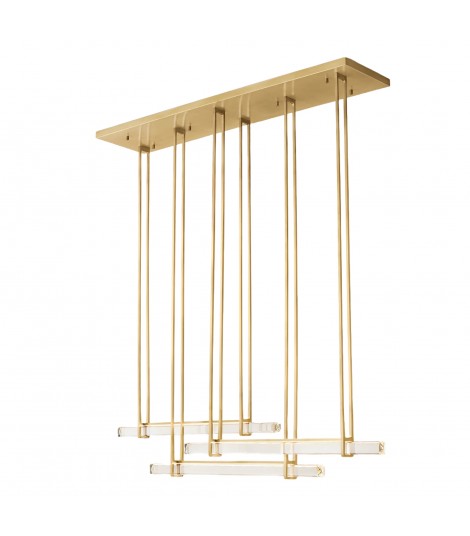 Audubon K9 Crystal Triple Bar Linear Chandelier