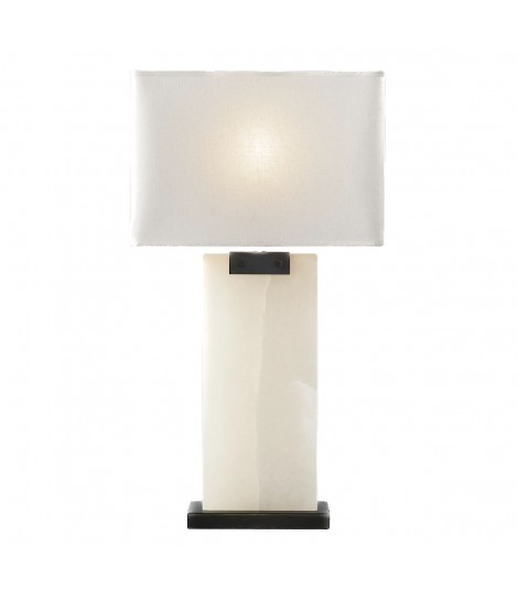 Rectangular Column Alabaster Table Lamp