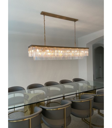 1920s Odeon Rectangular K9 Crystal Chandelier