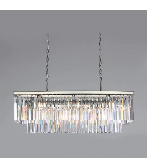 1920s Odeon Rectangular K9 Crystal Chandelier