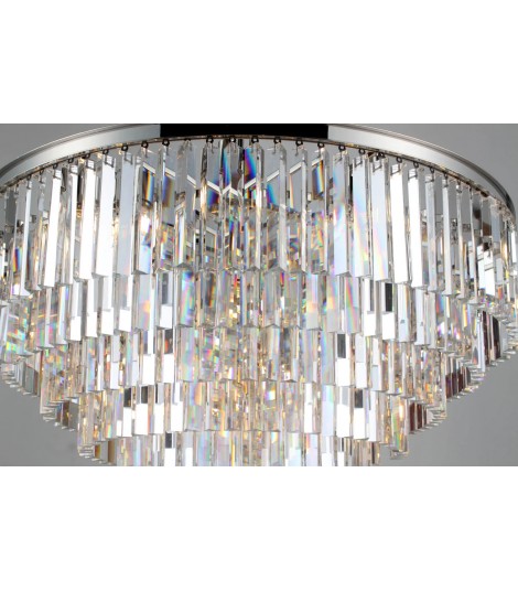 1920s Odeon Round K9 Crystal Chandelier