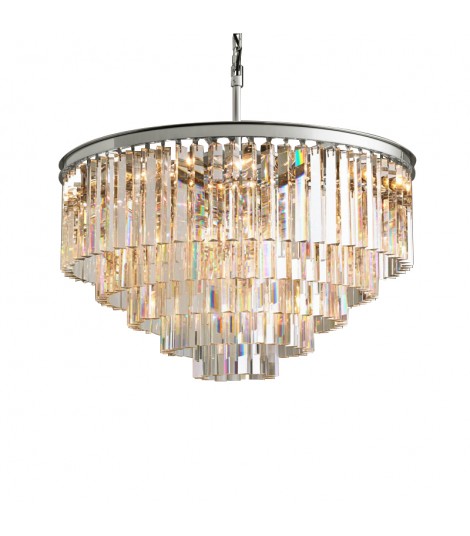 1920s Odeon Round K9 Crystal Chandelier