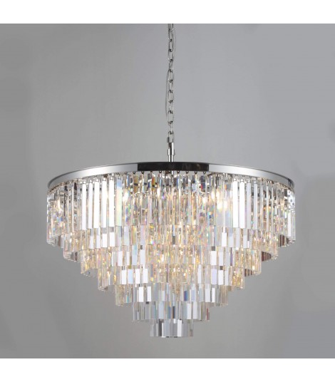 1920s Odeon Round K9 Crystal Chandelier