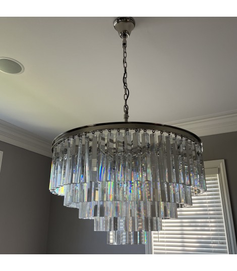 1920s Odeon Round K9 Crystal Chandelier