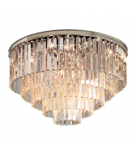 1920S Odeon Round Tiered Crystal Fringe Chandelier Collection