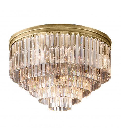 1920S Odeon Round Tiered Crystal Fringe Chandelier Collection