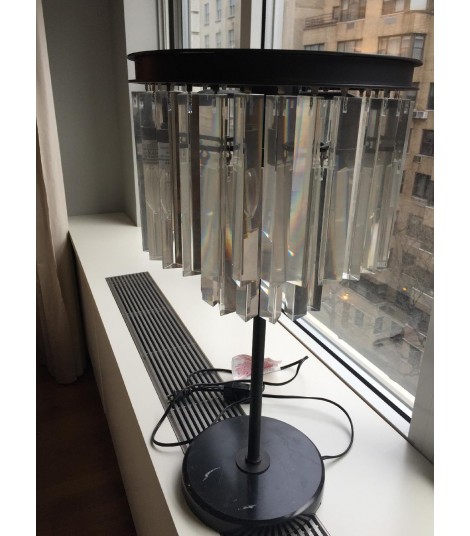 1920S Odeon Clear Glass Fringe Table Lamp