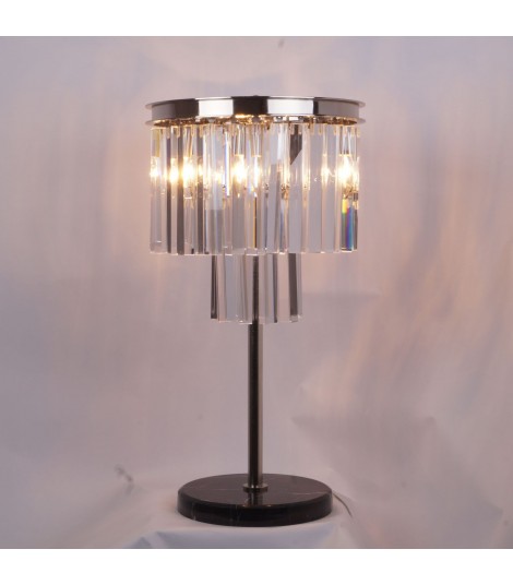 1920S Odeon Clear Glass Fringe Table Lamp