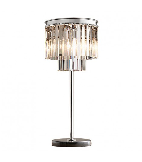 1920S Odeon Clear Glass Fringe Table Lamp