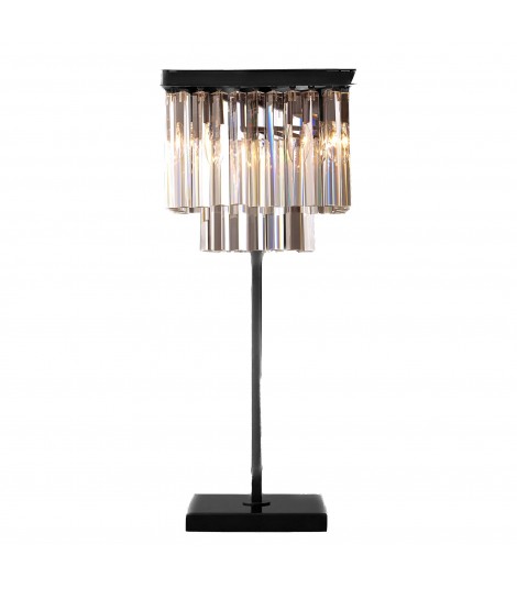 1920S Odeon Clear Glass Fringe Square Table Lamp